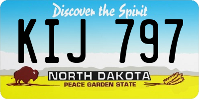 ND license plate KIJ797