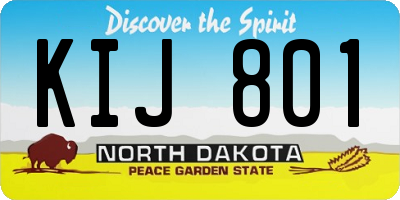 ND license plate KIJ801