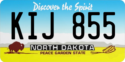 ND license plate KIJ855