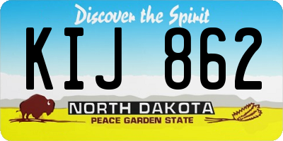 ND license plate KIJ862