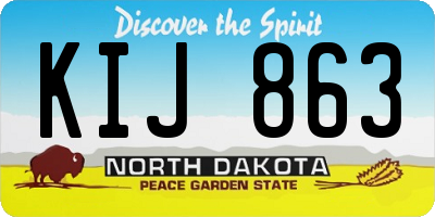 ND license plate KIJ863