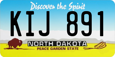 ND license plate KIJ891