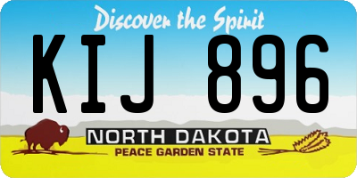 ND license plate KIJ896