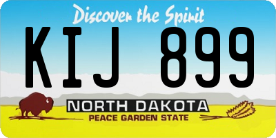 ND license plate KIJ899