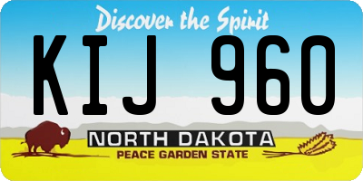 ND license plate KIJ960