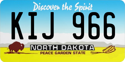 ND license plate KIJ966