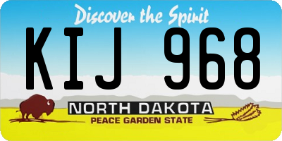 ND license plate KIJ968