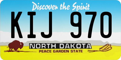 ND license plate KIJ970