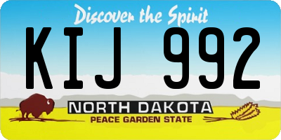 ND license plate KIJ992