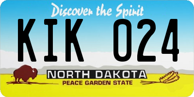 ND license plate KIK024