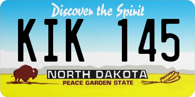 ND license plate KIK145