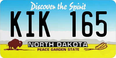 ND license plate KIK165