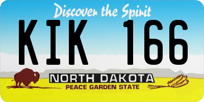 ND license plate KIK166
