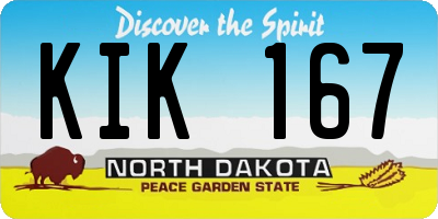 ND license plate KIK167