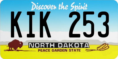 ND license plate KIK253