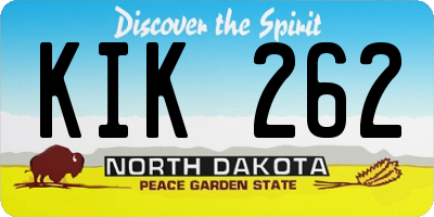 ND license plate KIK262