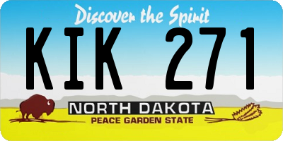 ND license plate KIK271