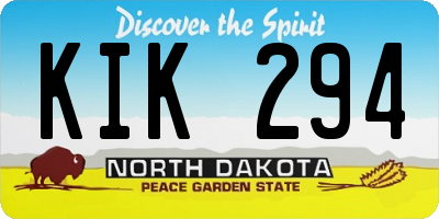 ND license plate KIK294