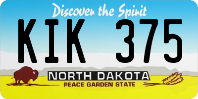 ND license plate KIK375