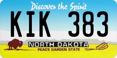 ND license plate KIK383