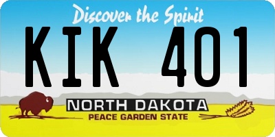 ND license plate KIK401