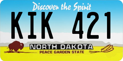 ND license plate KIK421