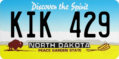 ND license plate KIK429