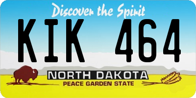 ND license plate KIK464