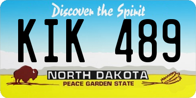 ND license plate KIK489