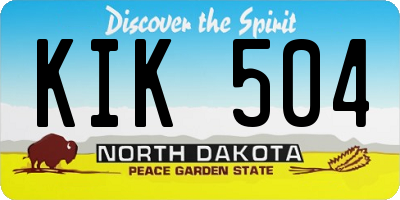 ND license plate KIK504