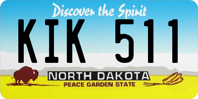 ND license plate KIK511