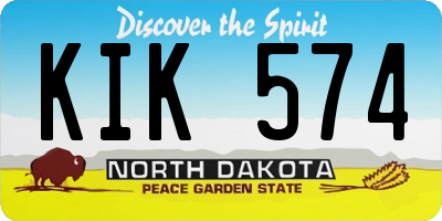 ND license plate KIK574