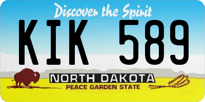 ND license plate KIK589