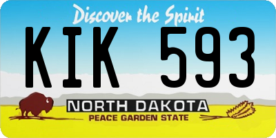 ND license plate KIK593