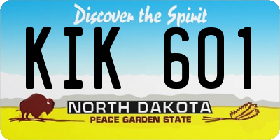 ND license plate KIK601