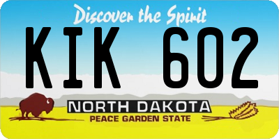 ND license plate KIK602