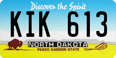 ND license plate KIK613