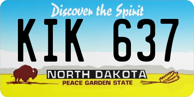 ND license plate KIK637
