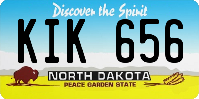 ND license plate KIK656