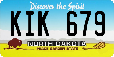 ND license plate KIK679