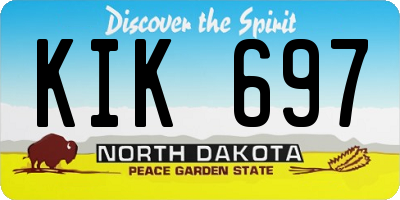 ND license plate KIK697