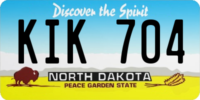 ND license plate KIK704