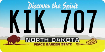 ND license plate KIK707