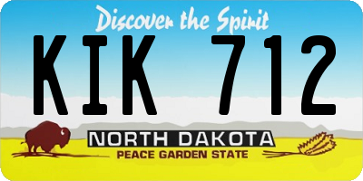 ND license plate KIK712