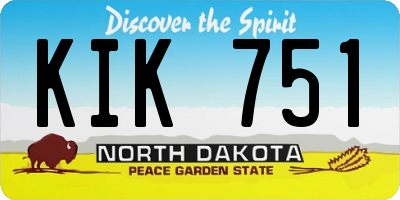 ND license plate KIK751