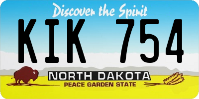 ND license plate KIK754