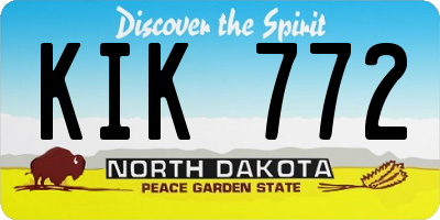 ND license plate KIK772