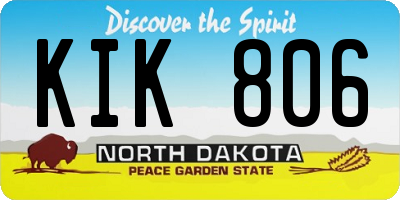 ND license plate KIK806