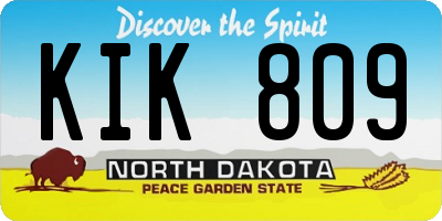 ND license plate KIK809