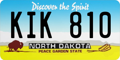 ND license plate KIK810